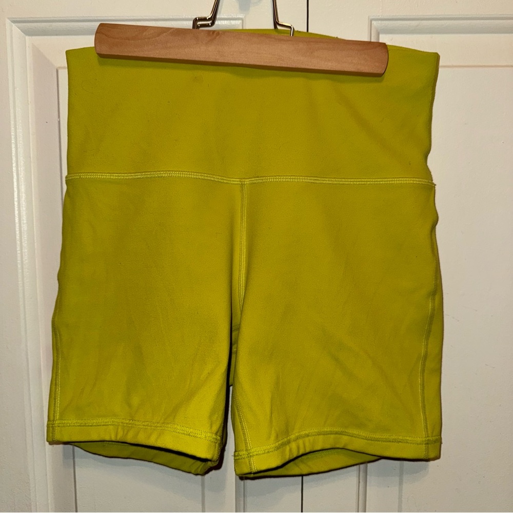 lululemon lime green yellow Bike Shorts